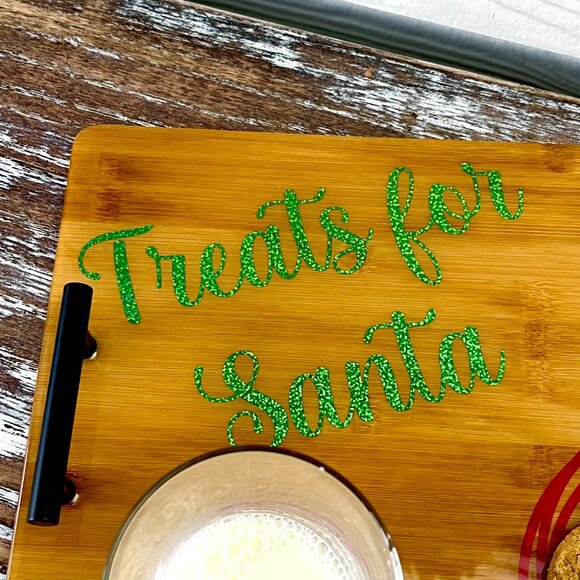 Treats for Santa Cookie Tray Cutting Board Resin Wood Cutting Board Charcuterie - Picture 2 of 7